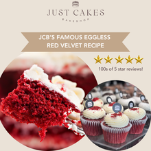 Load image into Gallery viewer, Just Cakes Bakeshop Famous Eggless Red Velvet Recipe
