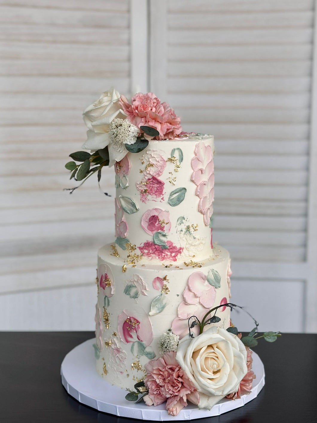 Painted Floral Buttercream Cake