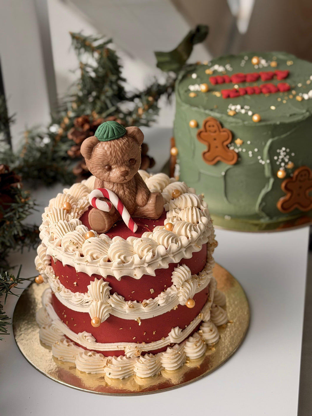 Vintage Festive Teddy Cake