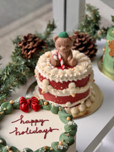 Load image into Gallery viewer, Vintage Festive Teddy Cake
