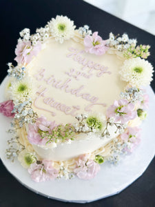Floral Crown Heart Cake