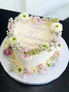 Floral Crown Heart Cake