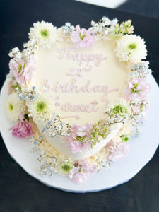 Floral Crown Heart Cake
