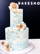 Load image into Gallery viewer, Size: 4-8&quot; Two tier. Colour: Light blue marble
