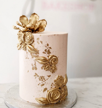 Load image into Gallery viewer, Gilded Gold Floral Cake
