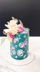 Painted Floral Buttercream Cake