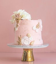 Load image into Gallery viewer, Gilded Gold Floral Cake
