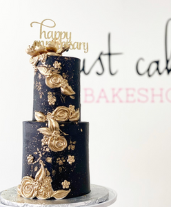 Gilded Gold Floral Cake