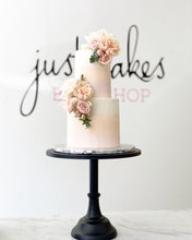 Load image into Gallery viewer, Size: 4-6&quot; Two tier. Icing exterior: ombre white to light peach to light pink.
